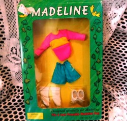 8" POSER MADELINE SPORTY EXERCISE DOLL CLOTHES, SOCKS, SHOES NEW IN BOX, NO DOLL